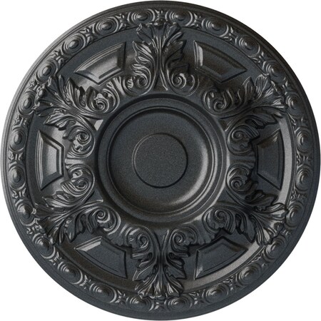 Ekena Millwork Granada Ceiling Medallion (Fits Canopies up to 7 1/8"), Hand-Painted Pewter, 23 1/2"OD x 2 3/4"P CM24GAPES